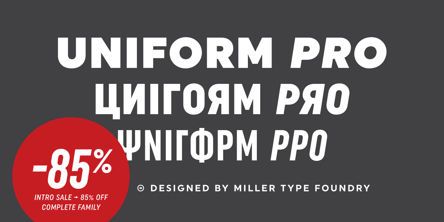 Ejemplo de fuente Uniform Pro Condensed #15